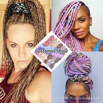 Synthetic Expression Braiding Bulk  Hair 82" 165g Long Jumbo Braid Hair Two Colored Crochet Braids Expression attachment